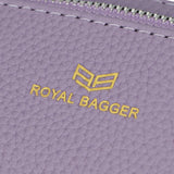 Royal Bagger RFID Coin Purse with Keychain, Genuine Leather Multi Zipper Clutch Wallet, Portable Wristlet Card Holder 1903-1